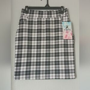 Black and White Plaid Women's Skirt